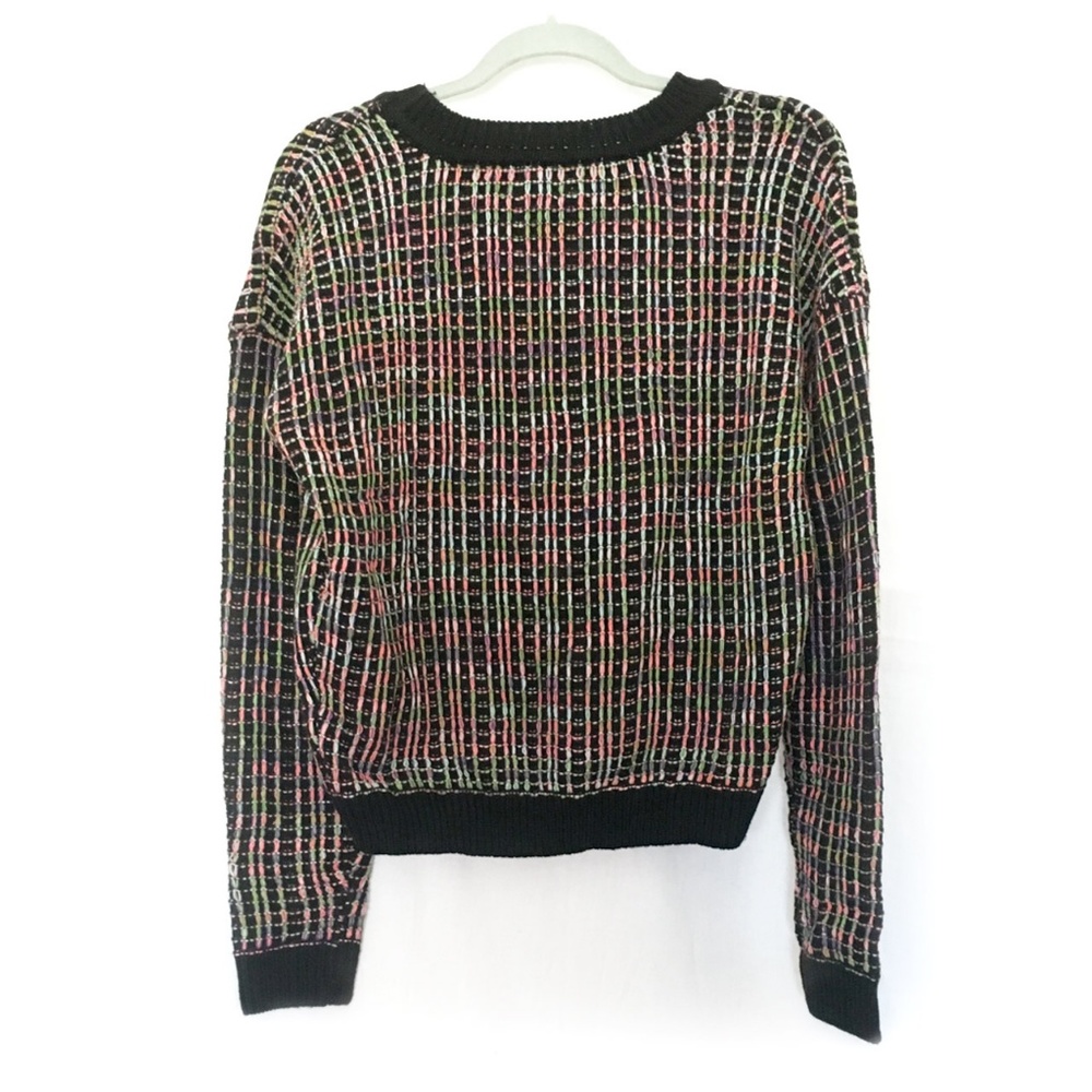 Neon Gridded Pullover Sweater - Picture 3 of 5